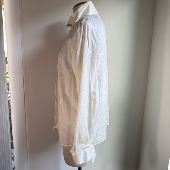 Vintage Victorian Romantic Blouse Cotton Jacquard Size 12 Barrie Pace USA Made - Picture 3 of 12